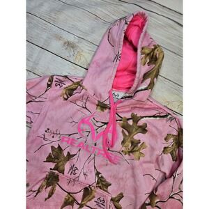 Real Tree Hoodie Women's Size Small Pink Camo Pullover Sweatshirt  Hunting